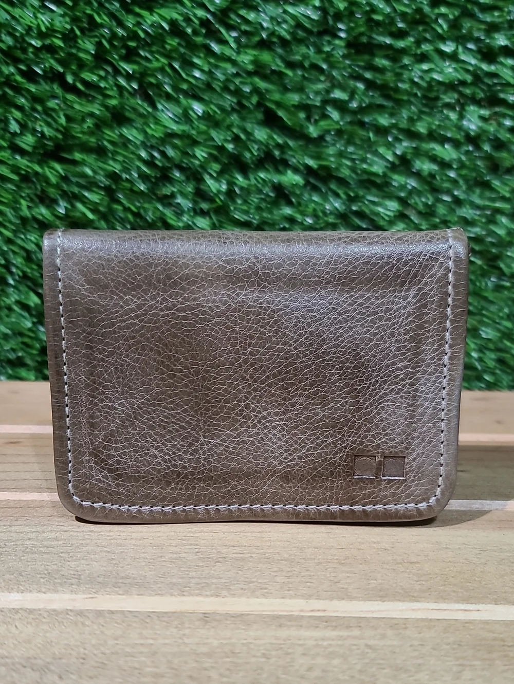 Bed Stu Jeor Leather Card Wallet / Taupe Rustic NWT